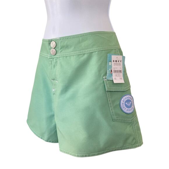 Roxy NWT Green Board Shorts Hawaii Tropical Floral Swim Surfer Size S - Picture 8 of 9